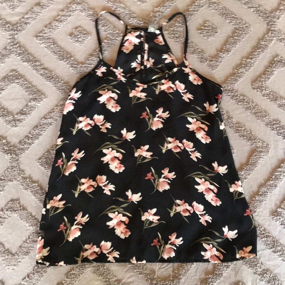 Black Floral Tank